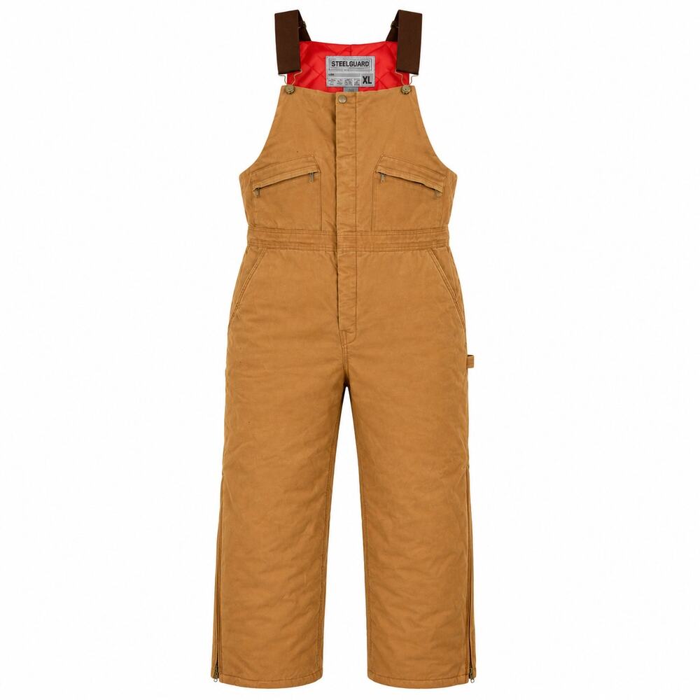 Steelguard Mens Insulated Cotton Canvas Bib Overalls Abrasion Resistant XL